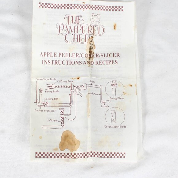 Vintage 1990s Pampered Chef Apple Peeler with Instructions Collectible Kitchen - Picture 15 of 16